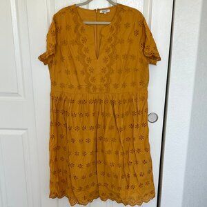 Madewell Mustard Eyelet Dress
